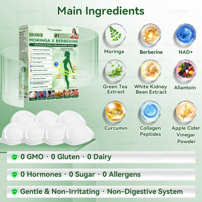 𝑶𝒇𝒇𝒊𝒄𝒊𝒂𝒍 𝑺𝒕𝒐𝒓𝒆✅𝑳𝒖𝒙𝒂𝒓𝒊𝒔𝒆® Moringa Berberine × NAD⁺ 10-in-1 Nano Microneedle Patch
